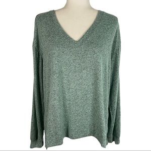 ANA for JCPenney NWT Glacier Aqua Heathered Sweater Corset Tie Back Size Large